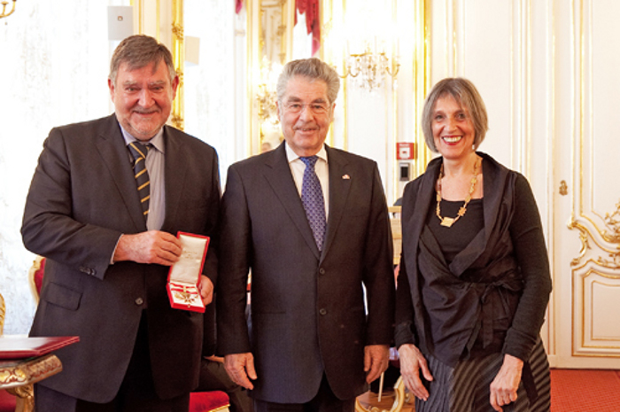 Photo of Herbert Stepic, Heinz Fischer and Dorothee Stepic